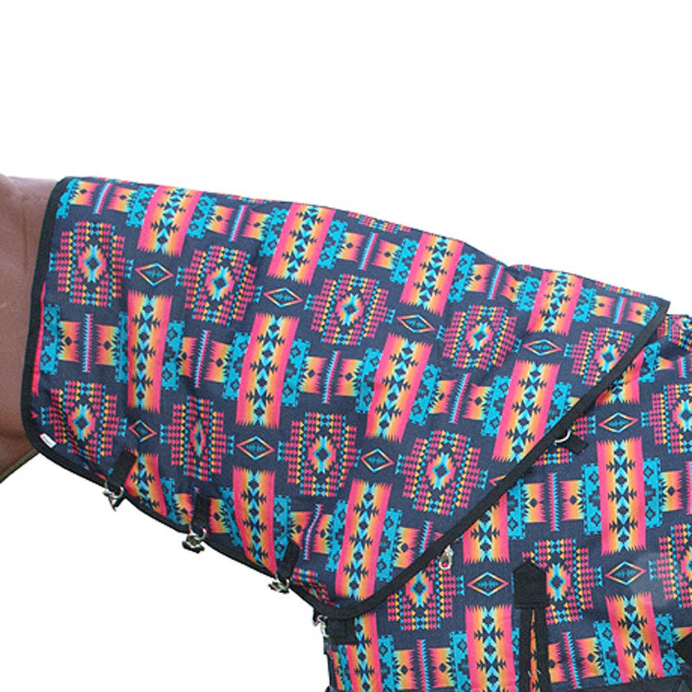 Hilason 600D Winter Waterproof Poly Turnout Horse Hood Neck Cover: Pink Black / Large