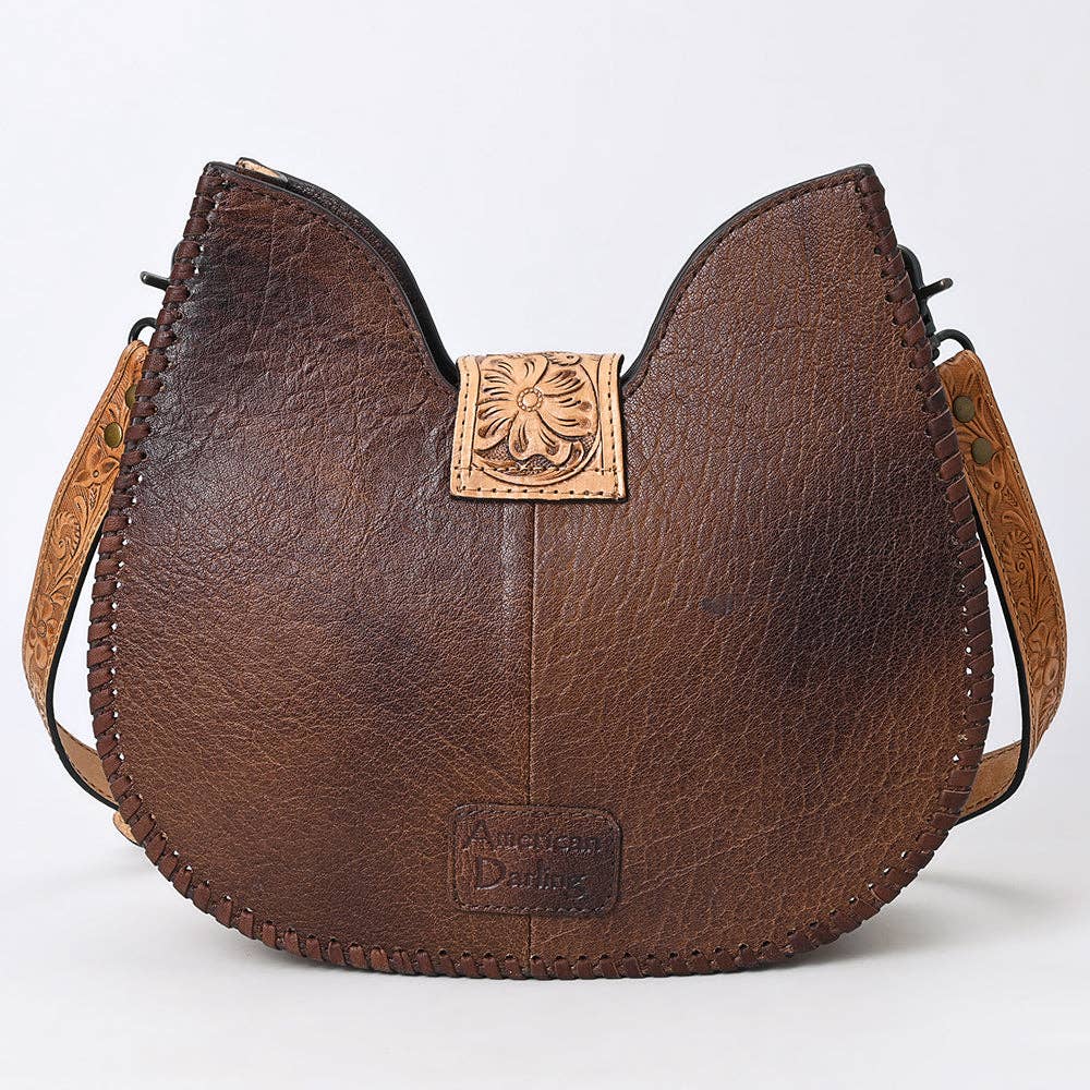 American Darling Crocodile Embossed Hand Tooled Leather Western Hobo Bag