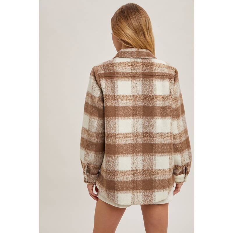 PLAID SHACKET: MOCHA COMBO