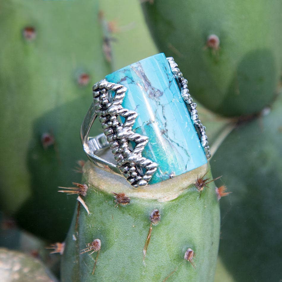 Turquoise Slice Statement Ring: 9