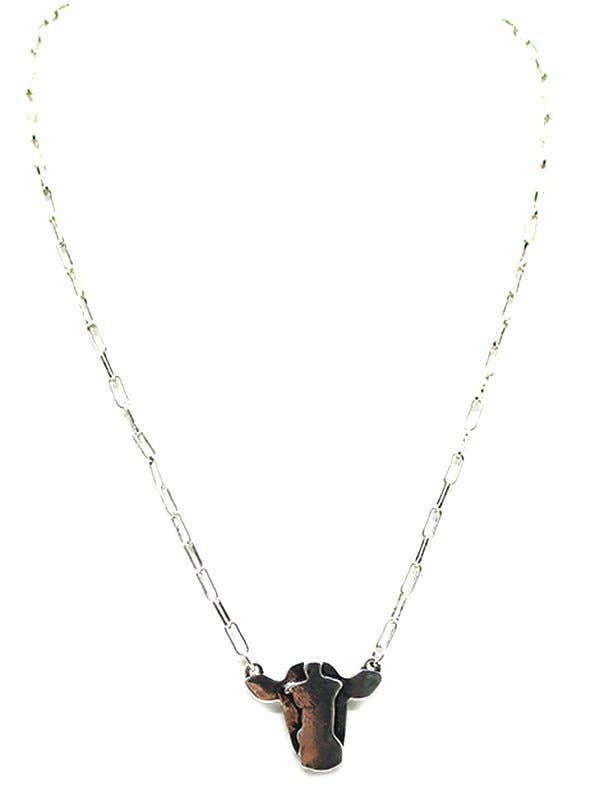 Western Cow Head Necklace